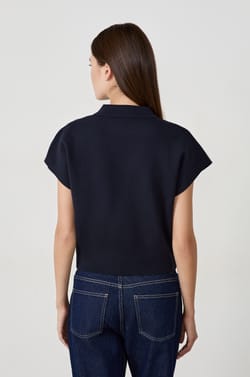 Suéter sin mangas cuello Polo;${refinementColor}