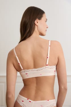 Brassi&egrave;re en microfibre &agrave; motif bisous;${refinementColor}