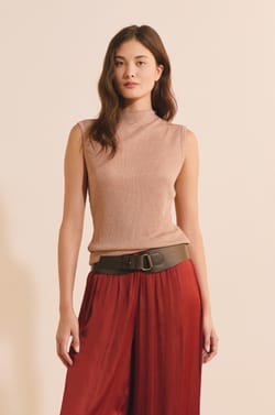 Top sans manches &agrave; col montant;${refinementColor}