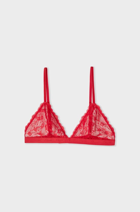 Soutien-gorge triangle en dentelle;${refinementColor}