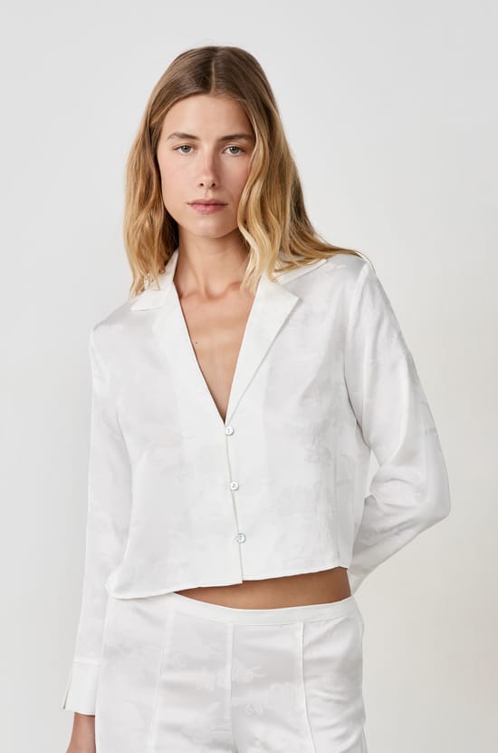 Satin Pajama Shirt;${refinementColor}