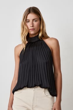 Fluid High Neck Top;${refinementColor}