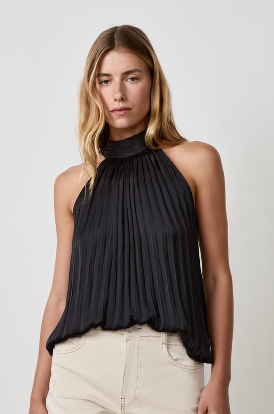 Fluid High Neck Top;${refinementColor}