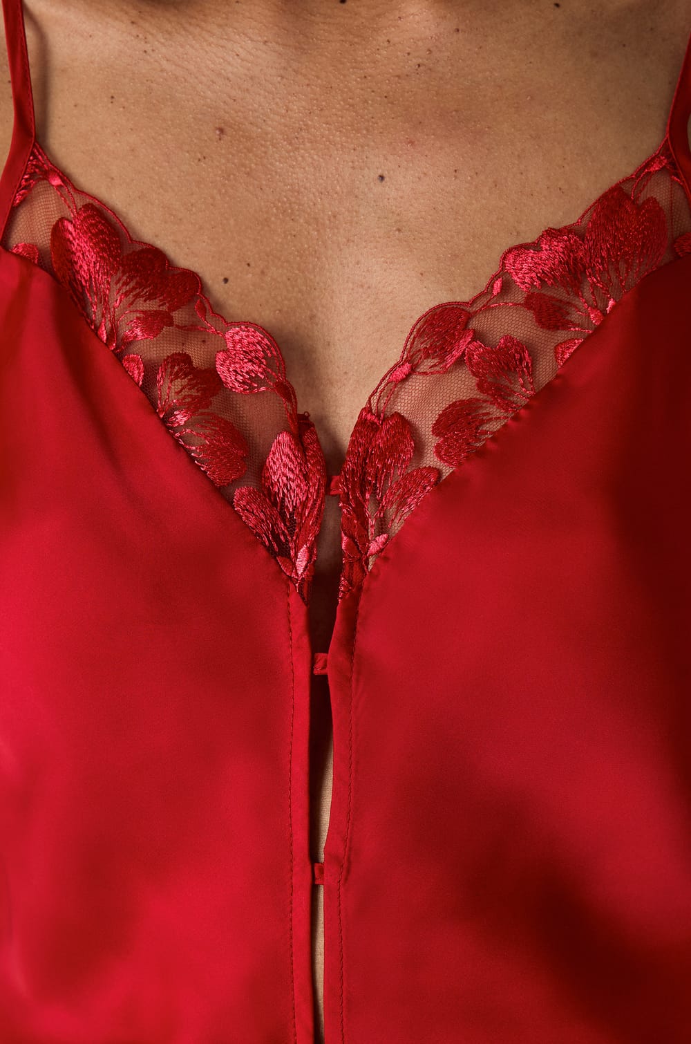 Camisole With Embroidered Tulle Details;${refinementColor}