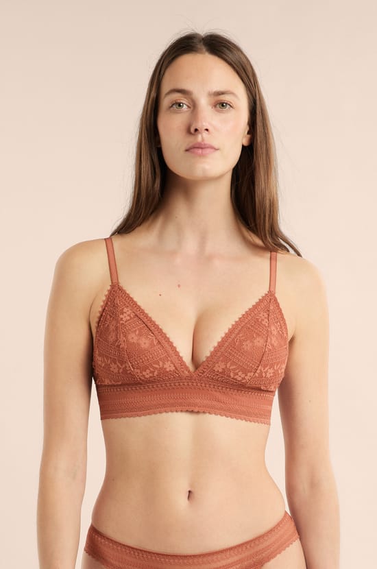Bra N.8 - The Wireless Triangle Lace Bra;${refinementColor}