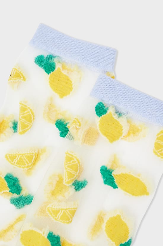 Chaussettes transparentes à motifs citrons Coucou Suzette;${refinementColor}