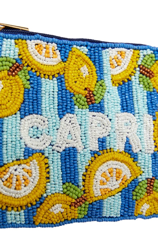 Pochette perl&eacute;e &agrave; motif citron;${refinementColor}