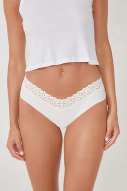 V-shape Hipster in Microfibre and Lace;${refinementColor}