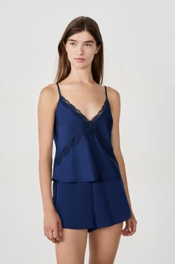 Satin Camisole with Thin Straps;${refinementColor}