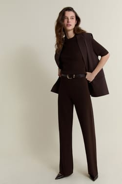 Pantalon large en maille;${refinementColor}