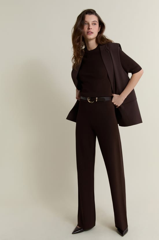 Pantalon large en maille;${refinementColor}