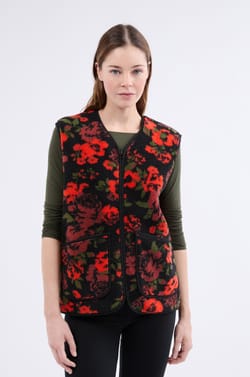 Ärmellose Strickjacke mit Sherpa-Effekt;${refinementColor}