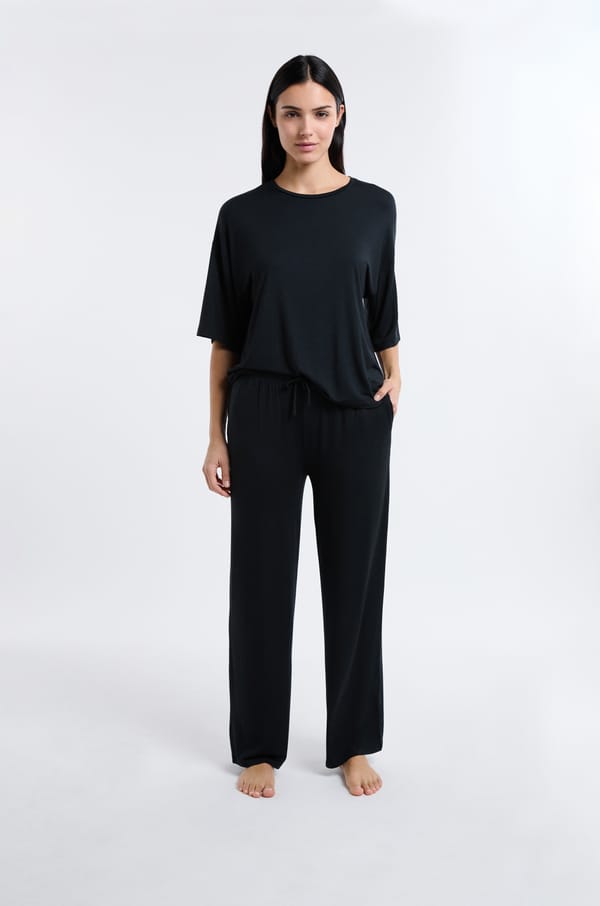 Wide Modal Pyjama Trousers;${refinementColor}