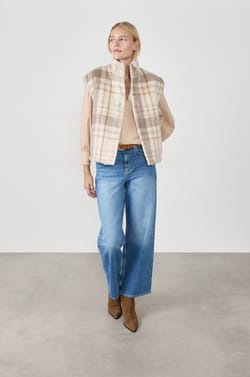 Veste sans manches à carreaux;${refinementColor}
