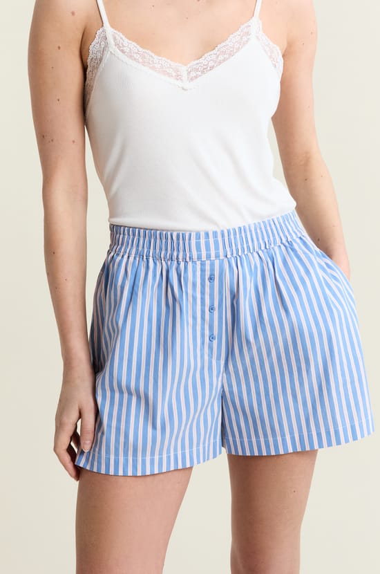 Short de pyjama &agrave; rayures avec coton;${refinementColor}