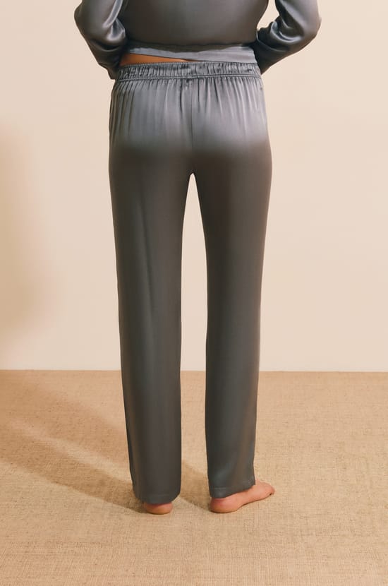 Pantalon de pyjama en soie;${refinementColor}