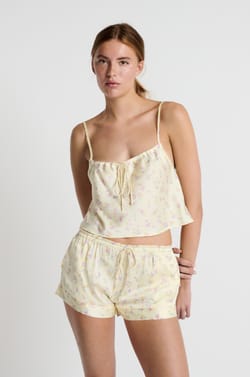 Top de pyjama imprimé à fleurs;${refinementColor}