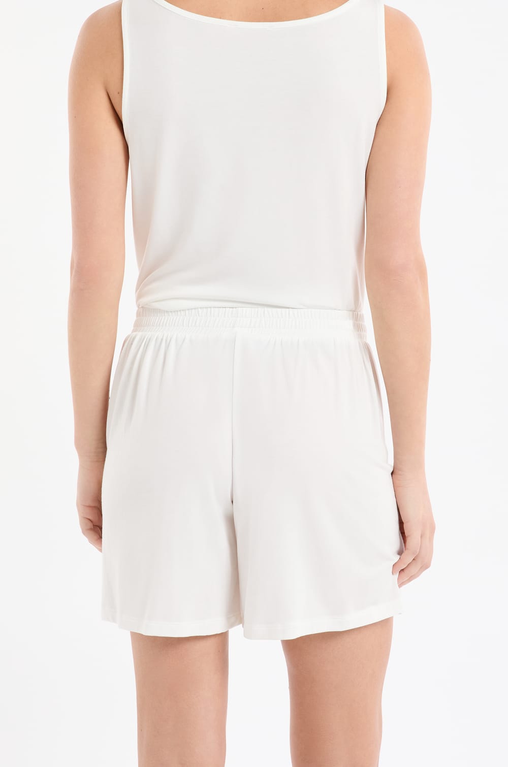 Pantal&oacute;n corto de pijama liso de modal;${refinementColor}