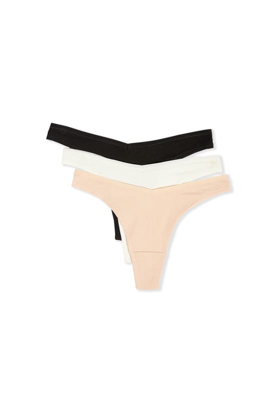 Pack of 3 Cotton Tangas;${refinementColor}
