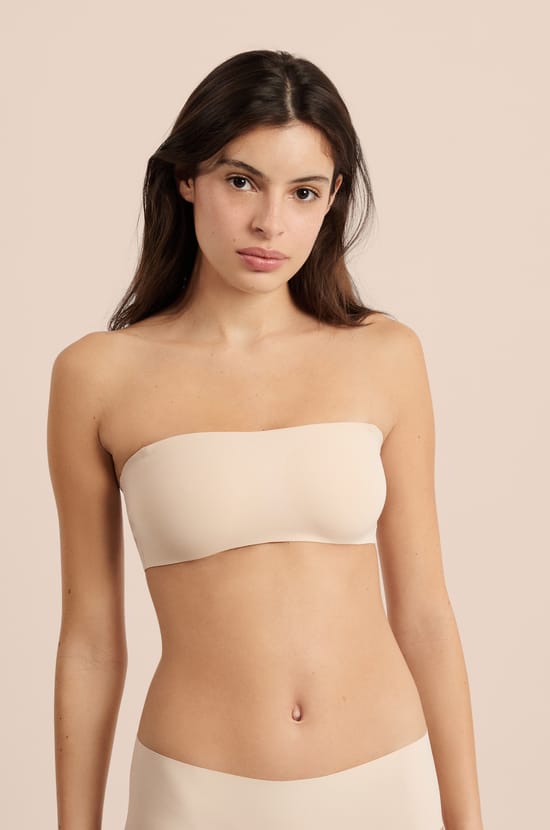 Soutien-gorge bandeau en microfibre;${refinementColor}