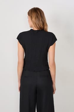 T-shirt met korte mouwen en wafeltextuur;${refinementColor}