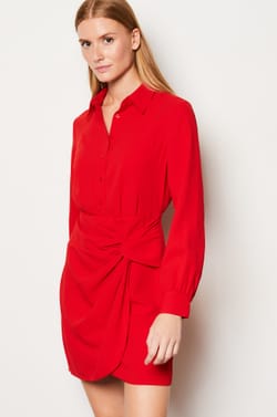 Robe courte détail nœud;${refinementColor}