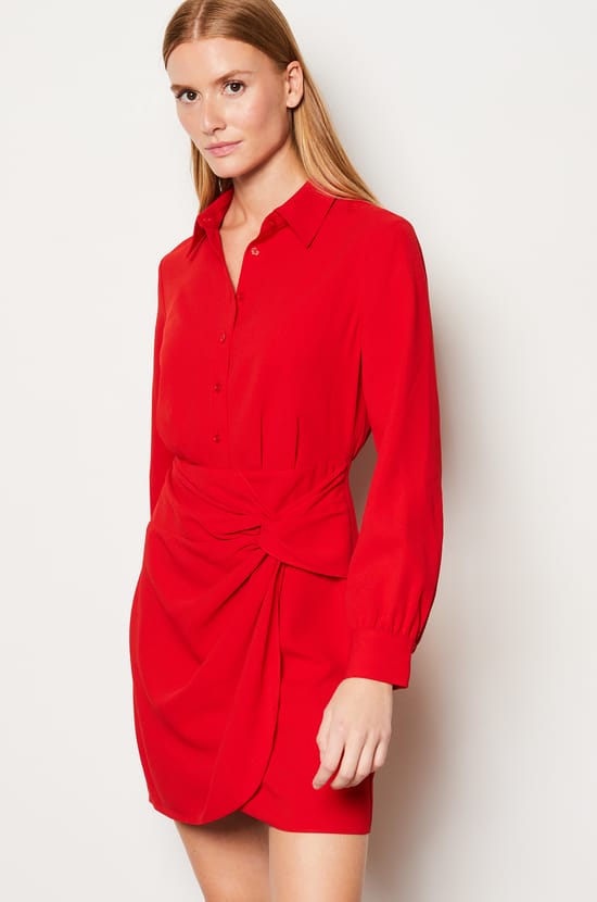 Robe courte détail nœud;${refinementColor}
