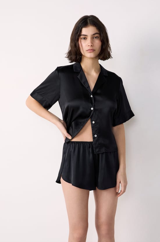 Short de pyjama en soie;${refinementColor}