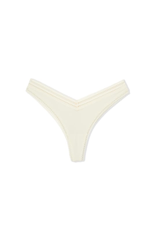 Tanga V-shape en microfibre et dentelle;${refinementColor}