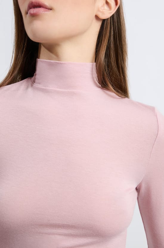 T-shirt manches longues col montant avec laine;${refinementColor}