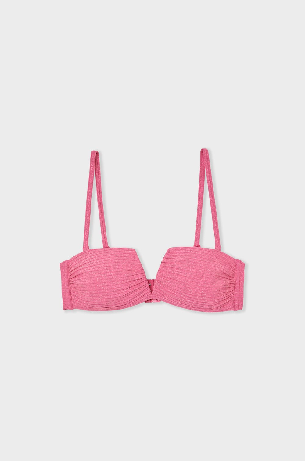 Iridescent Strapless Bikini Top;${refinementColor}