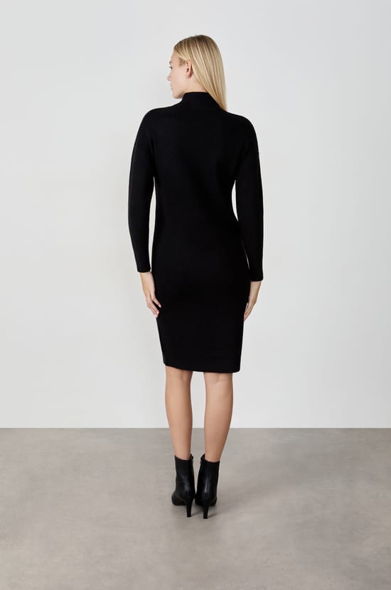 Robe mi longue col montant;${refinementColor}
