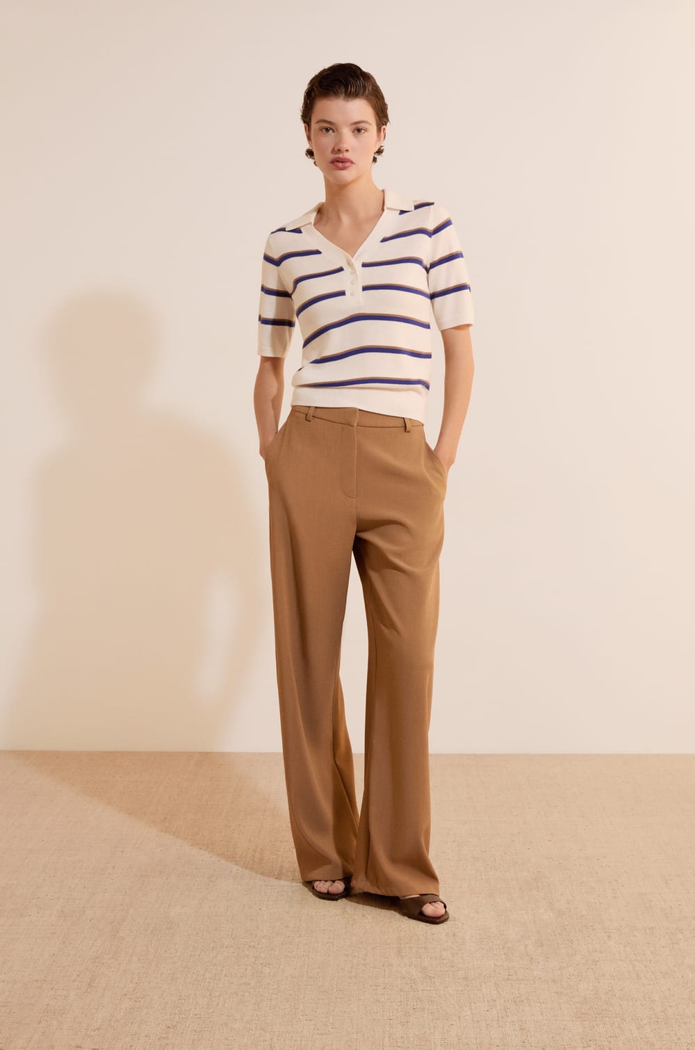 Pull manches courtes col polo;${refinementColor}