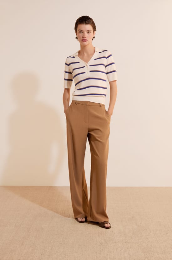 Pull manches courtes col polo;${refinementColor}