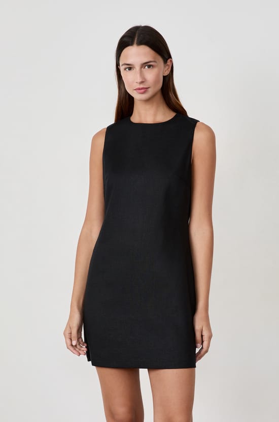 Robe courte droite;${refinementColor}