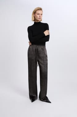 Snake-Print Satin Wide-Leg Pants;${refinementColor}