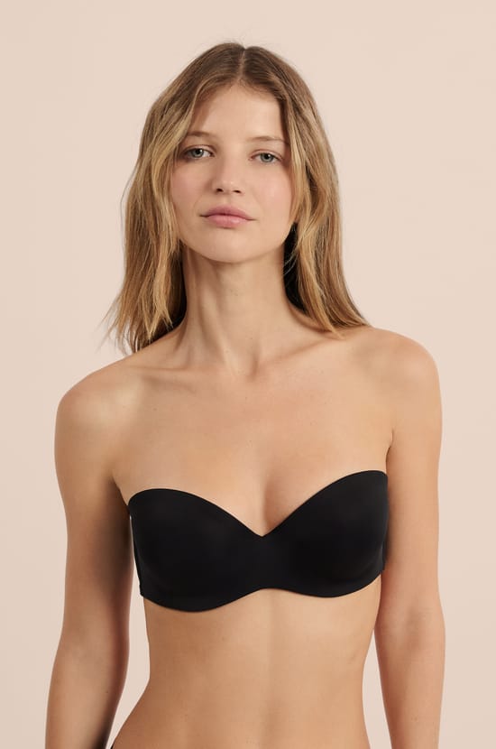 Soutien-gorge bandeau sans armatures en microfibre;${refinementColor}