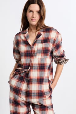 Chemise de pyjama à carreaux;${refinementColor}