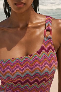 Maillot de bain 1 pi&egrave;ce asym&eacute;trique imprim&eacute; paillet&eacute;;${refinementColor}