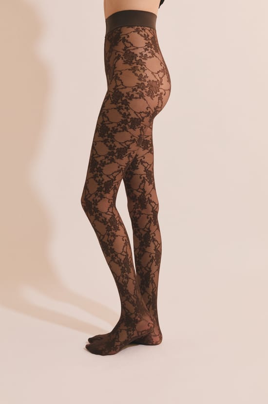 Collant semi-opaque &agrave; motifs - 30 Deniers;${refinementColor}