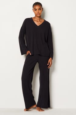 Gerippter Pyjama-Sweatshirt;${refinementColor}