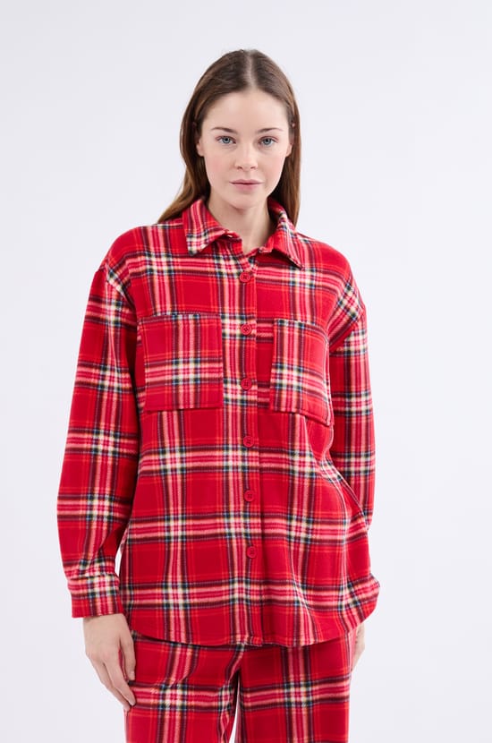 Camisa de pijama a cuadros;${refinementColor}