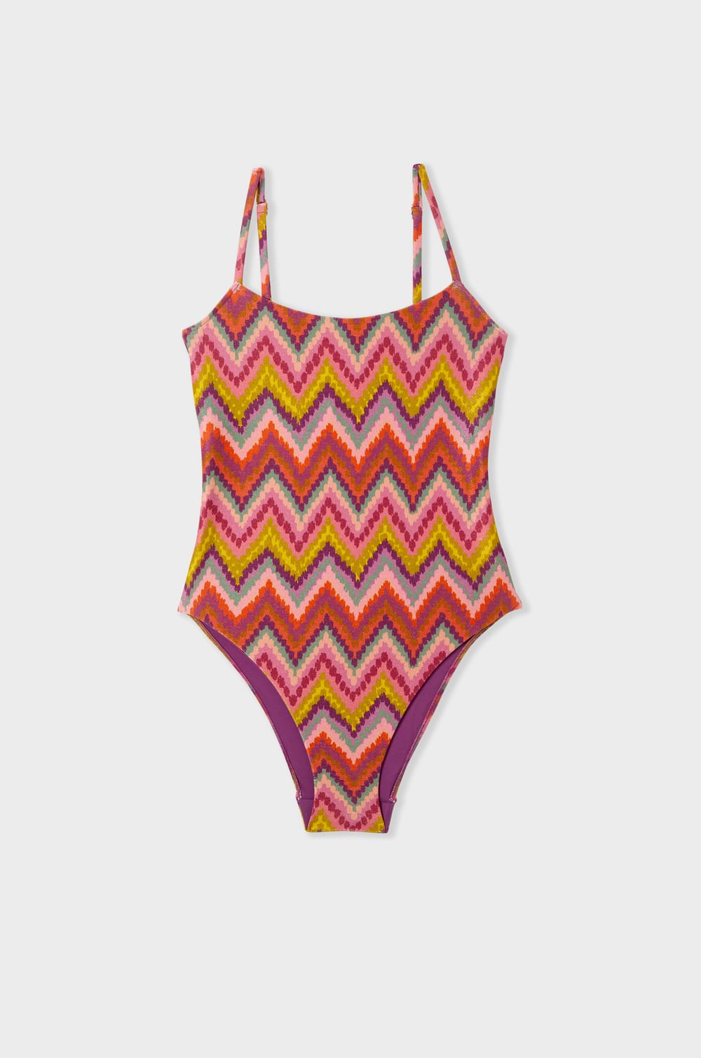 One-piece swimsuit with patterns;${refinementColor}