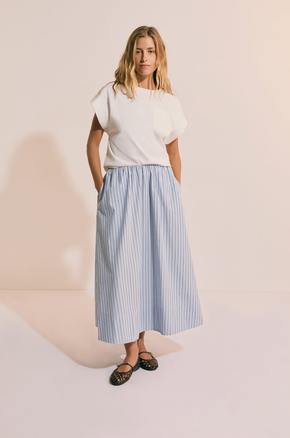 T-shirt &agrave; manches courtes en coton;${refinementColor}