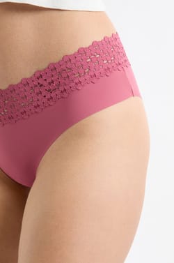 V-shape Hipster in Microfiber and Lace;${refinementColor}