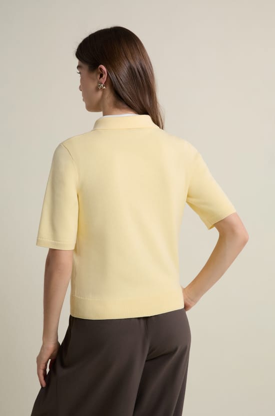 Short-sleeved Polo Neck Sweater;${refinementColor}