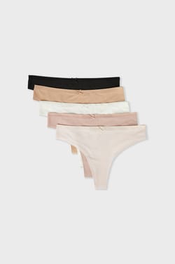 Pack Of 5 Microfiber Thongs;${refinementColor}