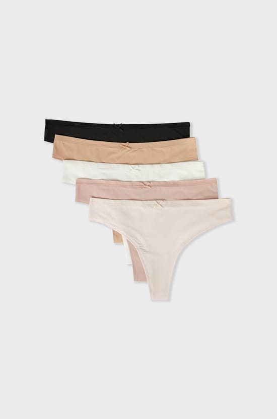 Pack of 5 microfibre tangas;${refinementColor}