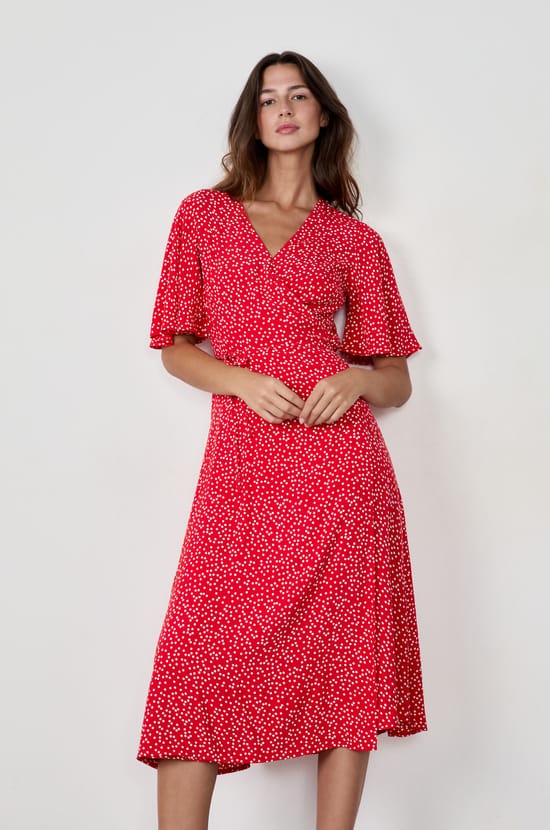 Long Polka Dot Dress;${refinementColor}