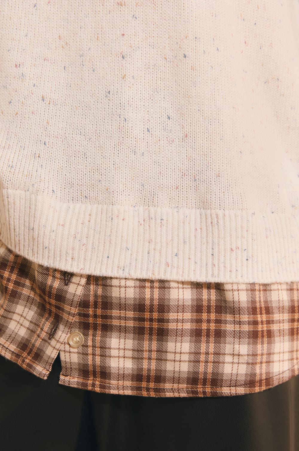 Pull chemise avec laine;${refinementColor}